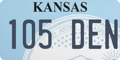 KS license plate 105DEN