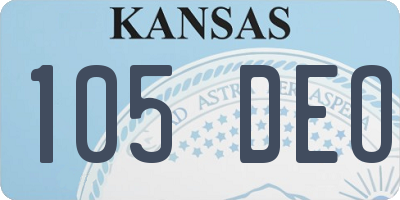 KS license plate 105DEO