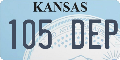 KS license plate 105DEP