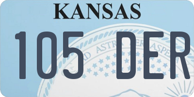 KS license plate 105DER