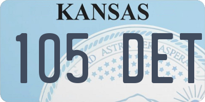 KS license plate 105DET