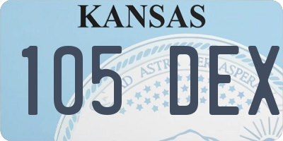 KS license plate 105DEX