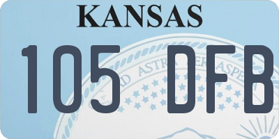 KS license plate 105DFB