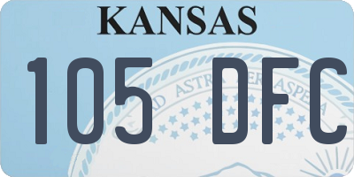 KS license plate 105DFC