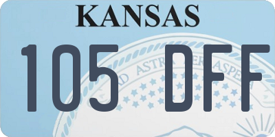 KS license plate 105DFF