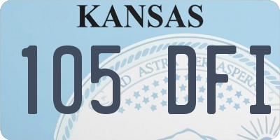 KS license plate 105DFI