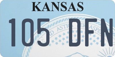 KS license plate 105DFN