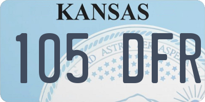 KS license plate 105DFR