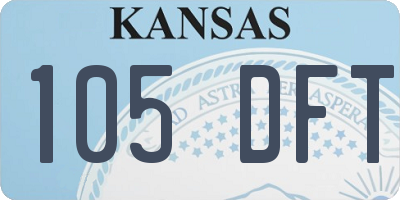 KS license plate 105DFT