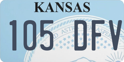 KS license plate 105DFV