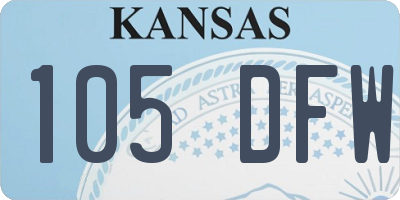 KS license plate 105DFW