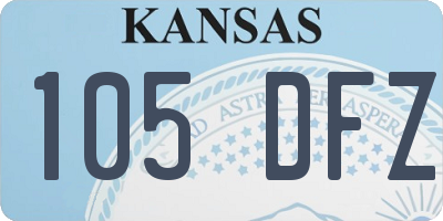 KS license plate 105DFZ