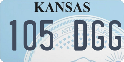KS license plate 105DGG