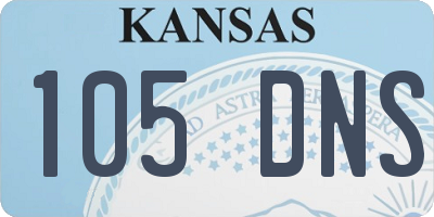 KS license plate 105DNS