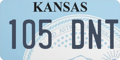KS license plate 105DNT