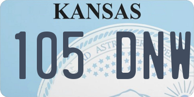 KS license plate 105DNW