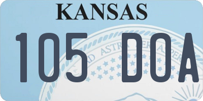 KS license plate 105DOA