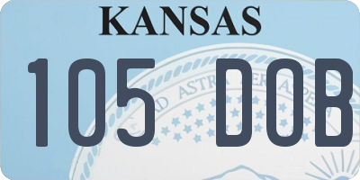 KS license plate 105DOB