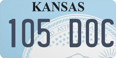 KS license plate 105DOC