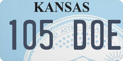 KS license plate 105DOE