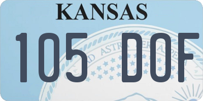 KS license plate 105DOF
