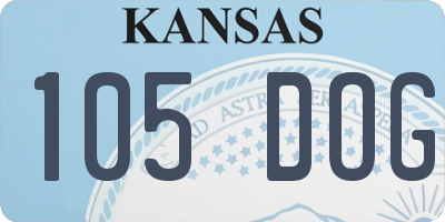 KS license plate 105DOG
