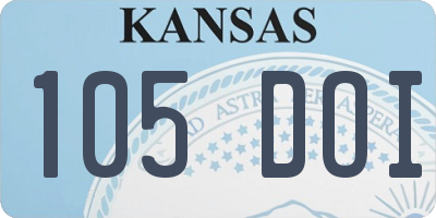 KS license plate 105DOI