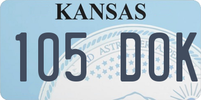 KS license plate 105DOK