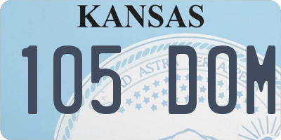 KS license plate 105DOM