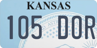 KS license plate 105DOR