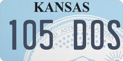 KS license plate 105DOS