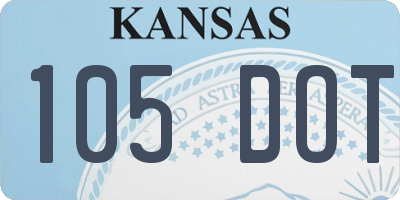 KS license plate 105DOT