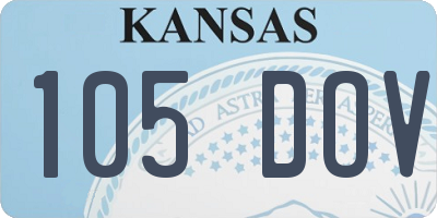 KS license plate 105DOV