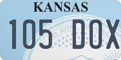 KS license plate 105DOX