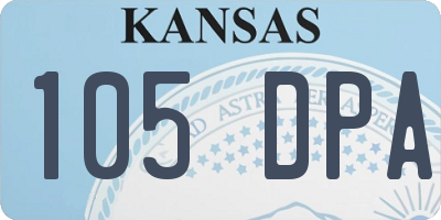 KS license plate 105DPA