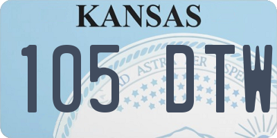 KS license plate 105DTW