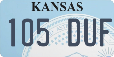 KS license plate 105DUF