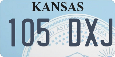 KS license plate 105DXJ