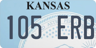 KS license plate 105ERB