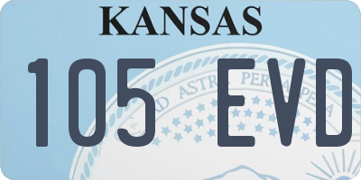 KS license plate 105EVD
