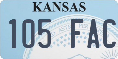 KS license plate 105FAC