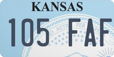 KS license plate 105FAF
