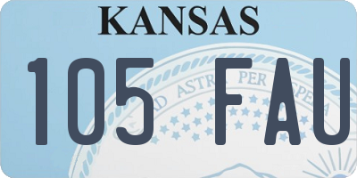 KS license plate 105FAU