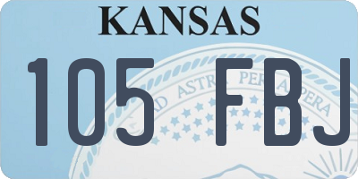 KS license plate 105FBJ