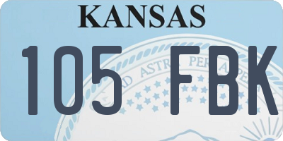 KS license plate 105FBK