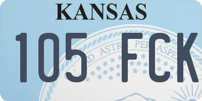 KS license plate 105FCK