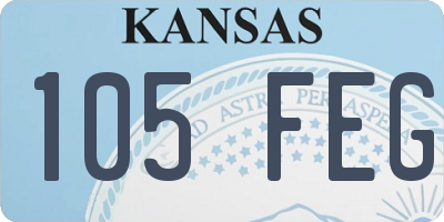 KS license plate 105FEG