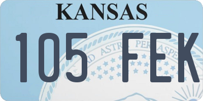KS license plate 105FEK