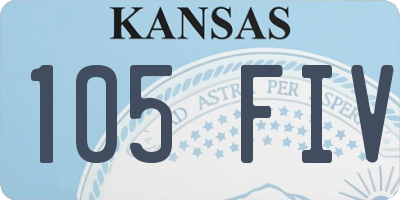 KS license plate 105FIV