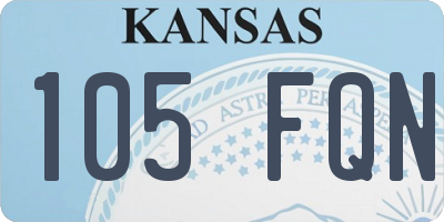KS license plate 105FQN